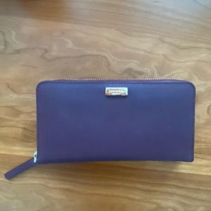 Kate Spade Burgundy Continental Canvas Wallet